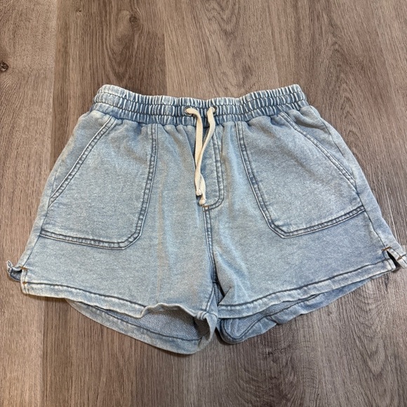 Natural Reflections Bass Pro Shops Denim Sweat Shorts Lounge Pull On Drawstring - Picture 1 of 4